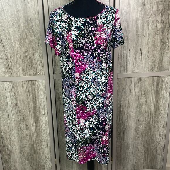 J. Jill Wearever s/s Floral lounge midi dress women's M - Picture 1 of 12